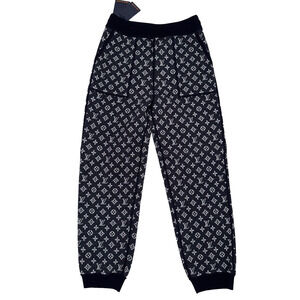 Louis Vuitton Reversible Monogram Pants Bleu Nuit Logo Wool Sweatpants L Large